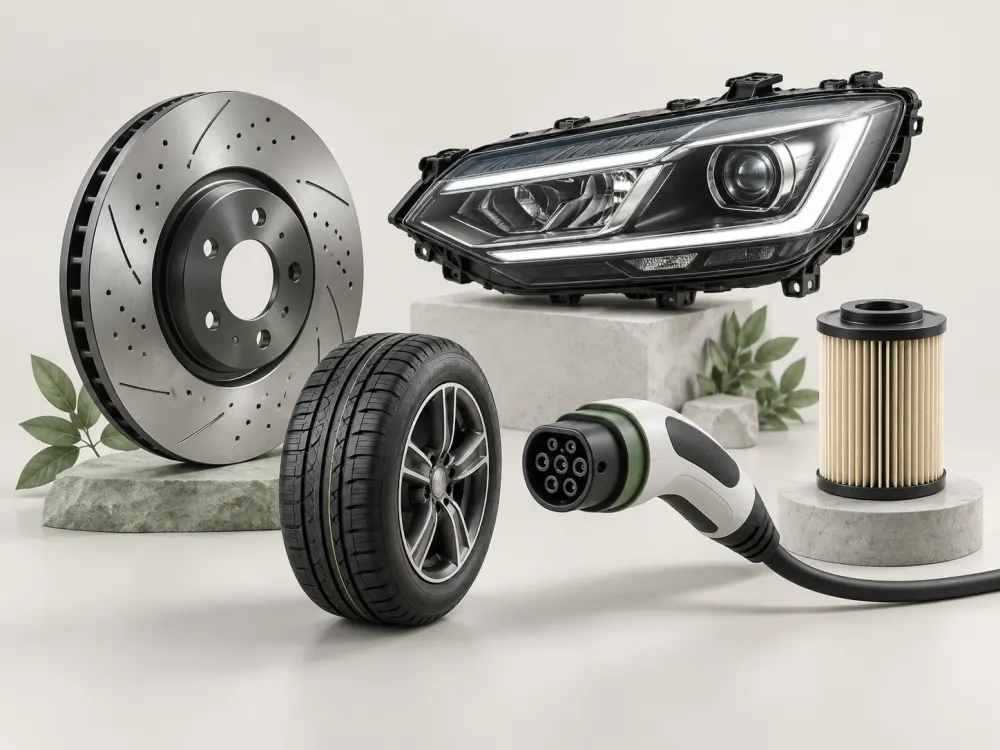 Automotive parts and vehicles — category illustration