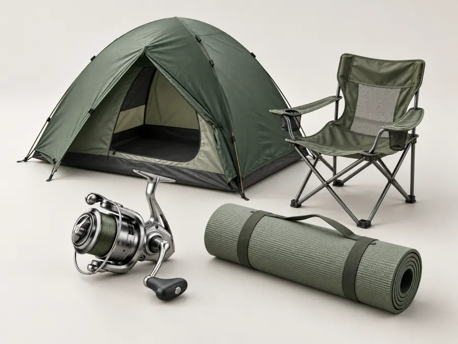 Outdoor, sport & fishing — 3D category illustration