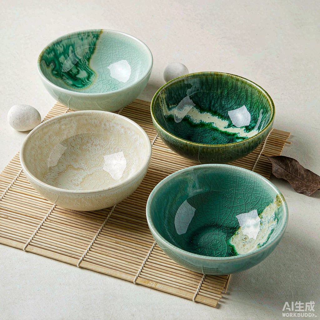 Japanese Stoneware Rice Bowl Set
